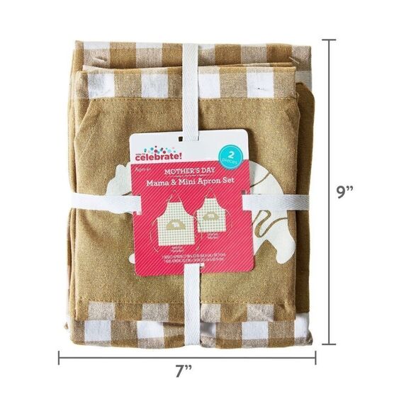 Nwt Mommy & Me Apron Set, Brown, by Way To Celebrate - Picture 3 of 9